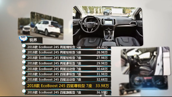 锐界 18款 EcoBoost 245四驱尊锐型 7座